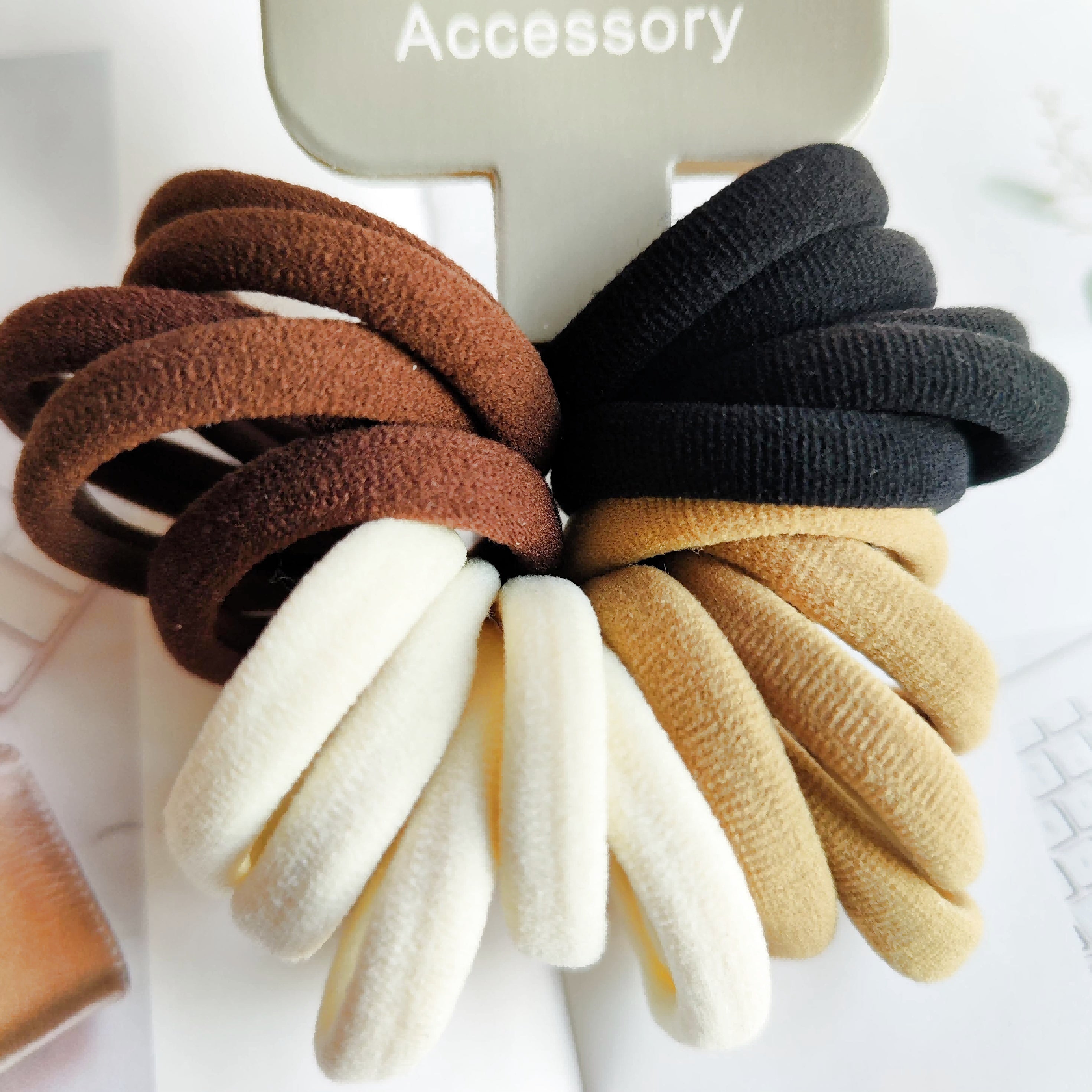 20pcs Large Nylon Hair Ties Thick Hair Bands No Crease No Damage For Women