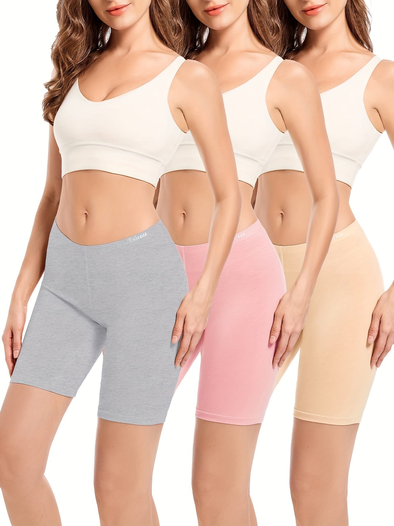 3pcs Seamless Boyshort Panties Soft & Comfortable Stretch Panties