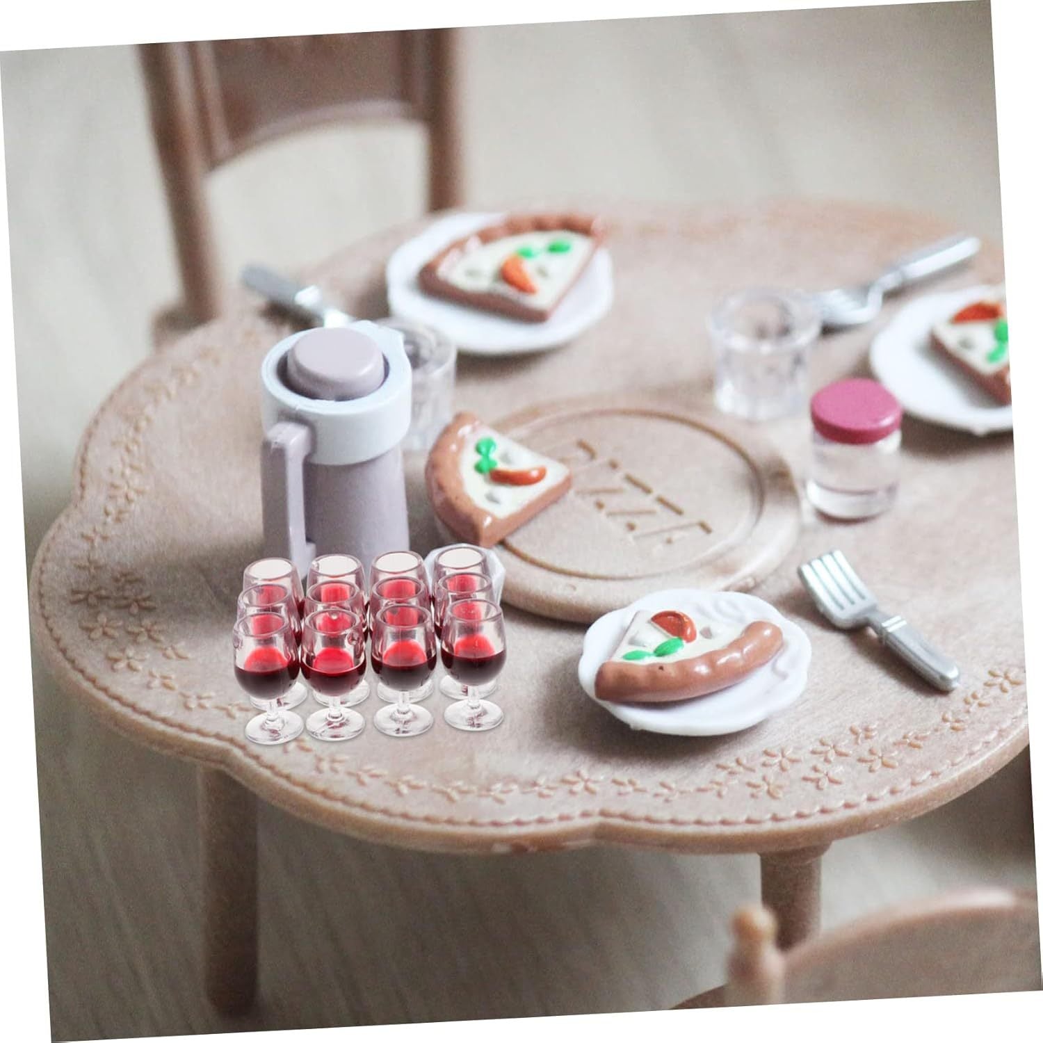 10pcs High Footed Red Wine Glass Pendants for Dollhouse Keychains