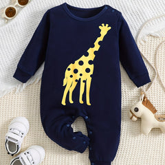 Cartoon Print Long Sleeve Baby Onesie Romper