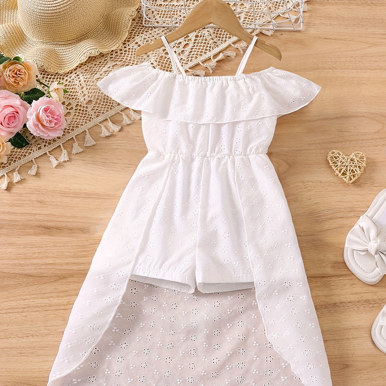 Girls Lace Off Shoulder Jumpsuit for Summer Holiday Party