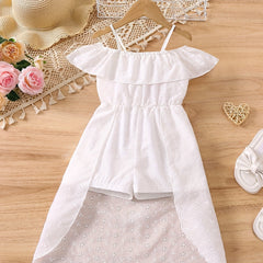Girls Lace Off Shoulder Jumpsuit for Summer Holiday Party