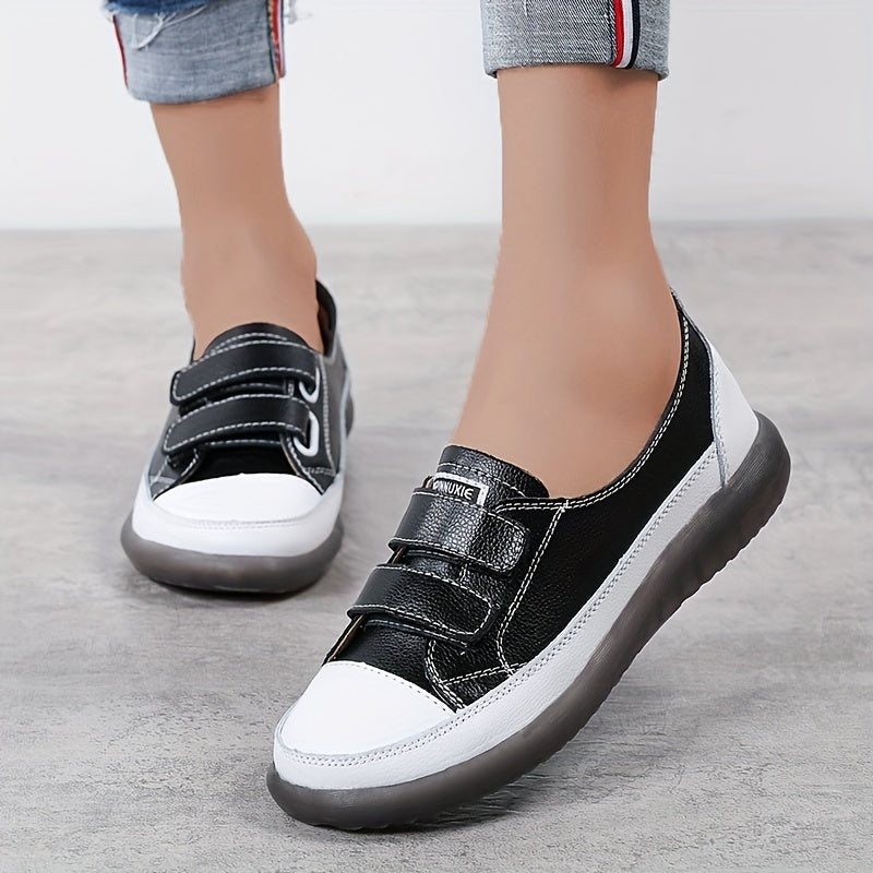 Women's Hook & Loop Sneakers Casual Flat Shoes Comfy Walking Shoes