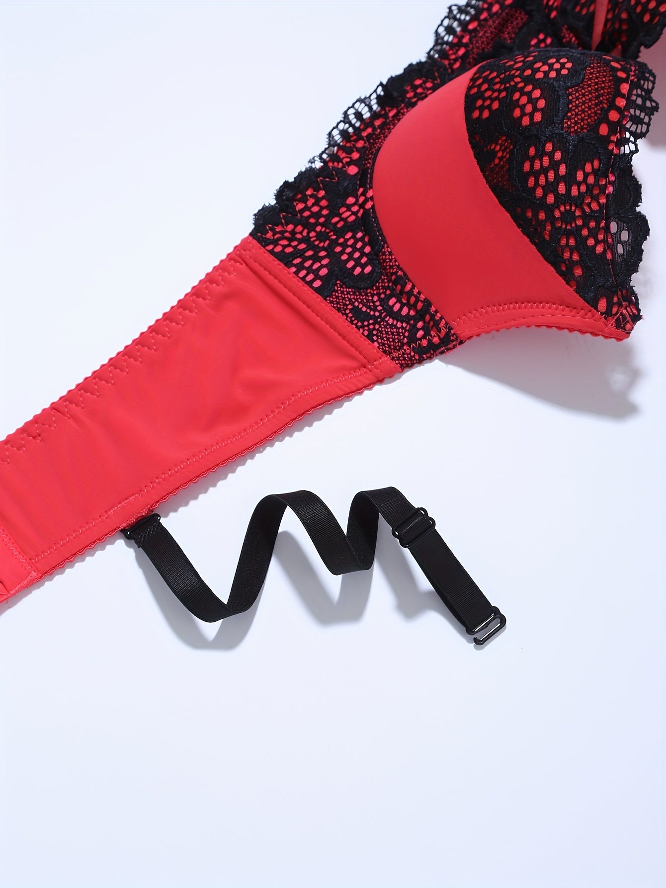 Colorblock Lace Push Up Bra Women's Lingerie