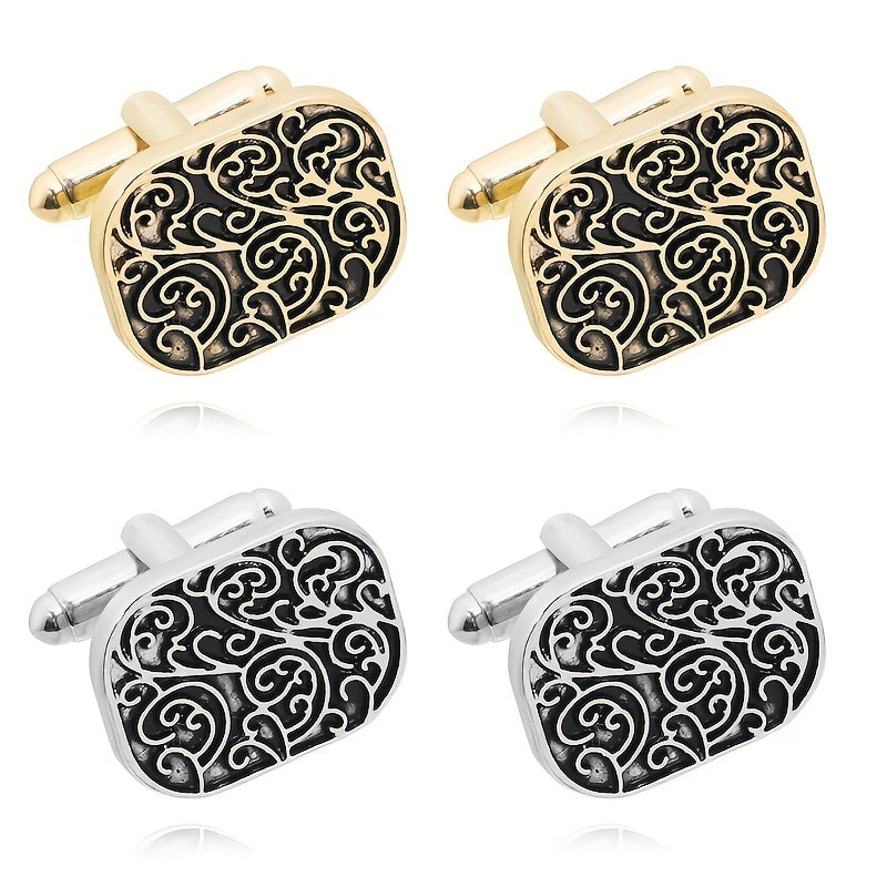 Floral Stripe Men's French Shirt Cufflinks