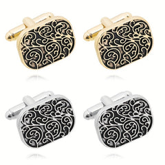 Floral Stripe Men's French Shirt Cufflinks