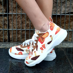 Colorful Mushroom Print Women's Casual Sneakers Lightweight Outdoor Shoes