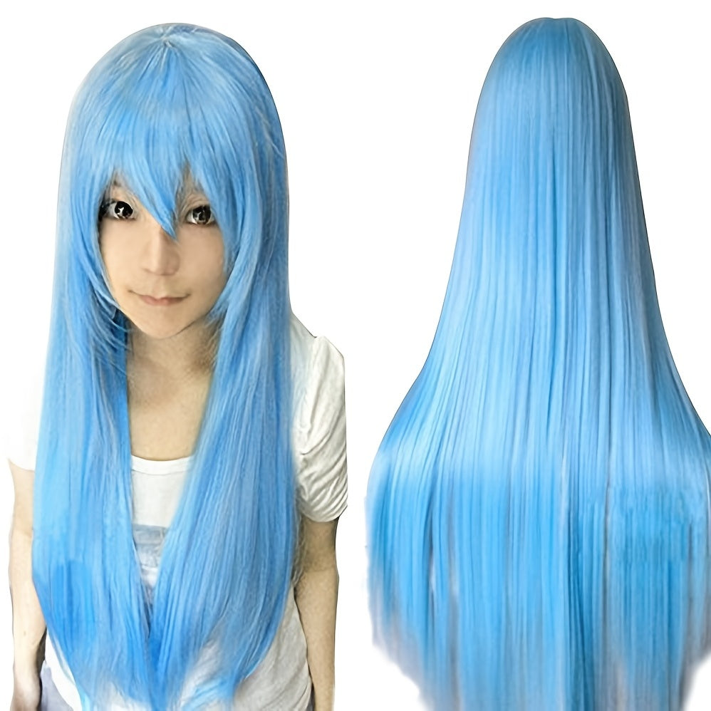 Anime Cosplay Wig Long Colored Wigs Straight Hair Synthetic Heat Resistant