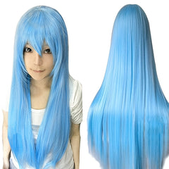 Anime Cosplay Wig Long Colored Wigs Straight Hair Synthetic Heat Resistant
