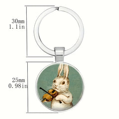 Boy's Rabbit Bag Keychain Vintage Rabbit Keychain