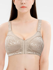 Women's No Rim Full Cup Bra Double Front Button Underwear