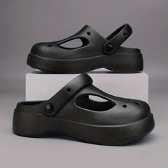 Women's Platform Clogs Hollow Out Closed Toe Slip-On Sandals