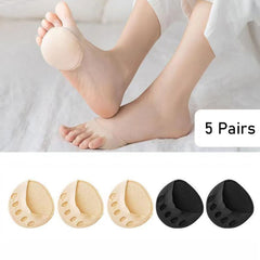 Women's High Heel Forefoot Cushion Pads - Non-slip Insoles & Invisible Socks
