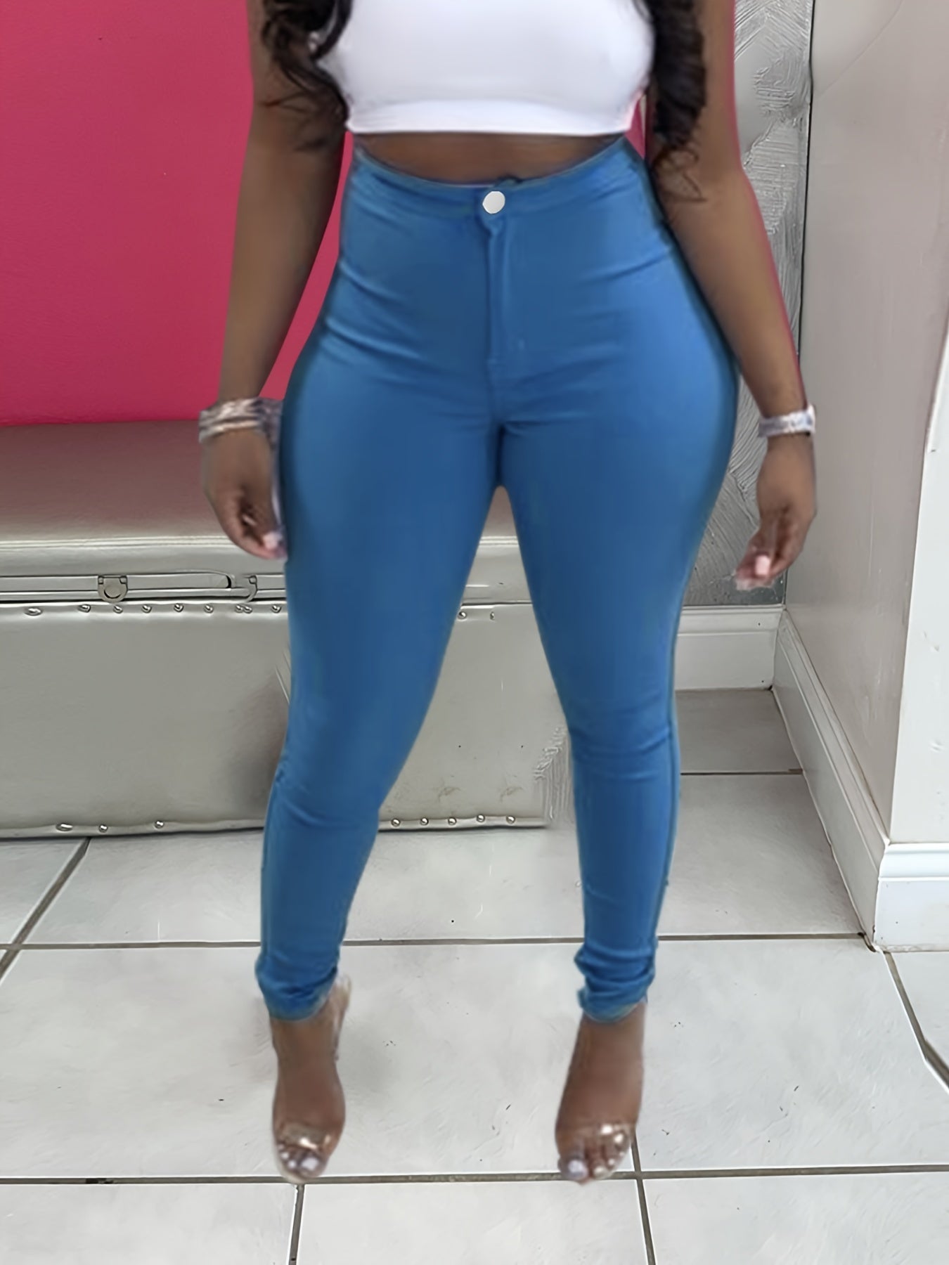 Solid Slim Long Length Corset Leg Pants