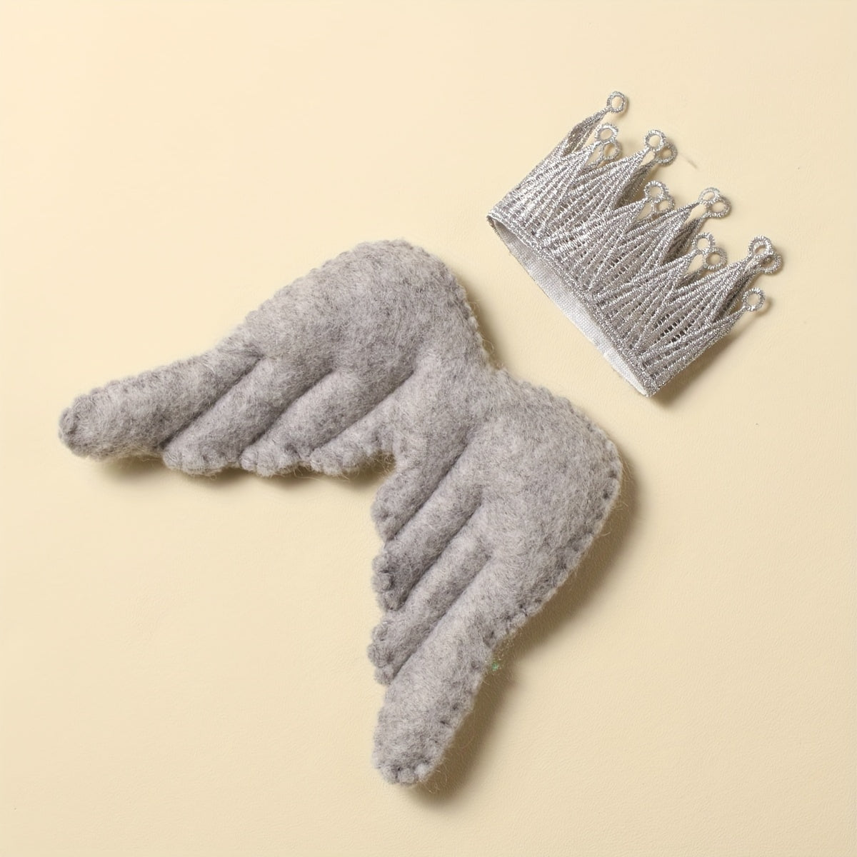 Newborn Wool Felt Angel Wings Crown Baby Photography Set
