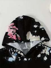 Girl's Tie Dye 2pcs Hoodie & Sweatpants Set for Spring Fall