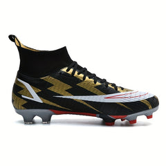 Men's Spiked Football Boots Outdoor Lightning Pattern Anti-skid Soccer Cleats