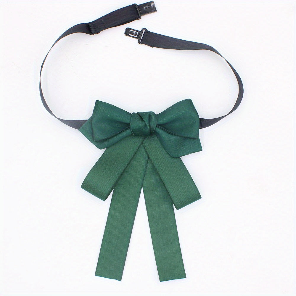 Solid Classic Bow Tie Layer Bowknot Adjustable Necktie For Women