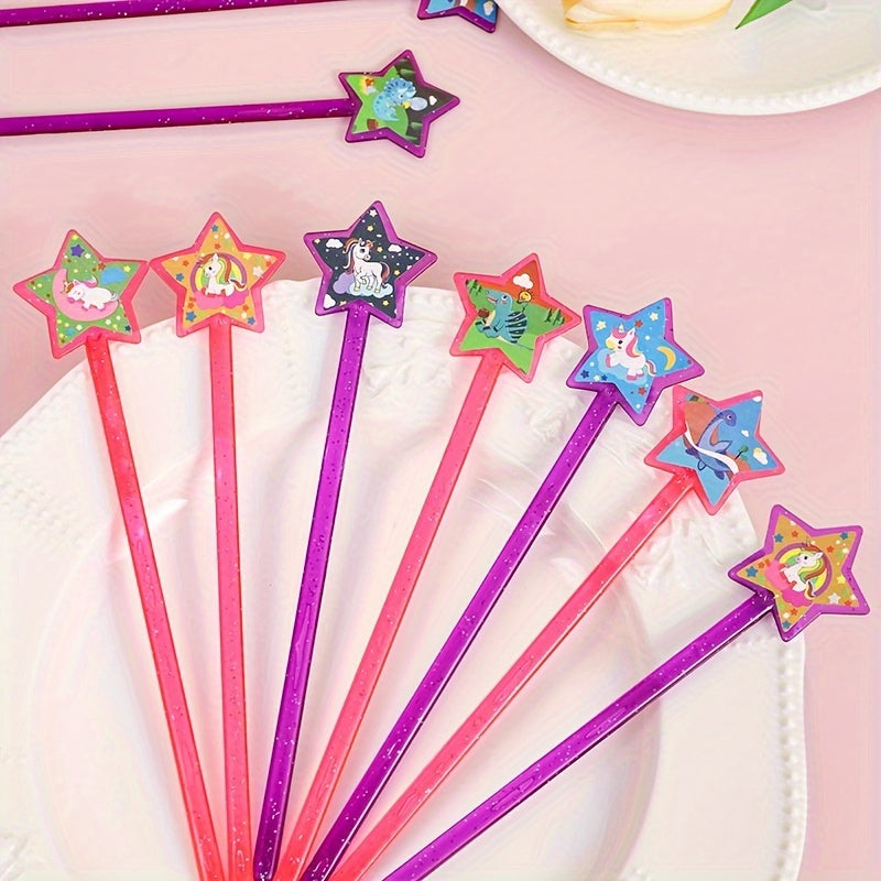 10pcs Magical Star Unicorn Mini Sticks for Kids' Parties