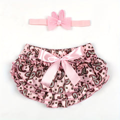 Baby Shorts Cashew Flower Pattern Satin PP Pants Set