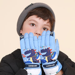 Kids Winter Waterproof Skiing Gloves, Non-slip Snow Playing Gloves