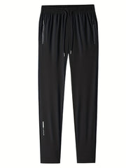 Quick Dry Zipper Pockets Joggers Men's Casual Stretch Nylon Pants Gym Workout