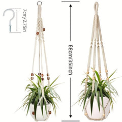 Macrame Plant Hangers Indoor Hanging Basket Holder With Beads