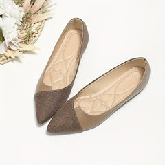 Women's Soft Sole Ballet Shoes Point Toe Colorblock Flats