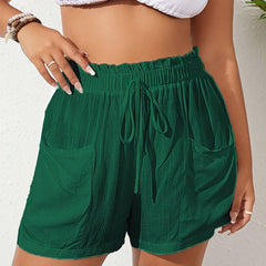 Paperbag Waist Wide Leg Shorts