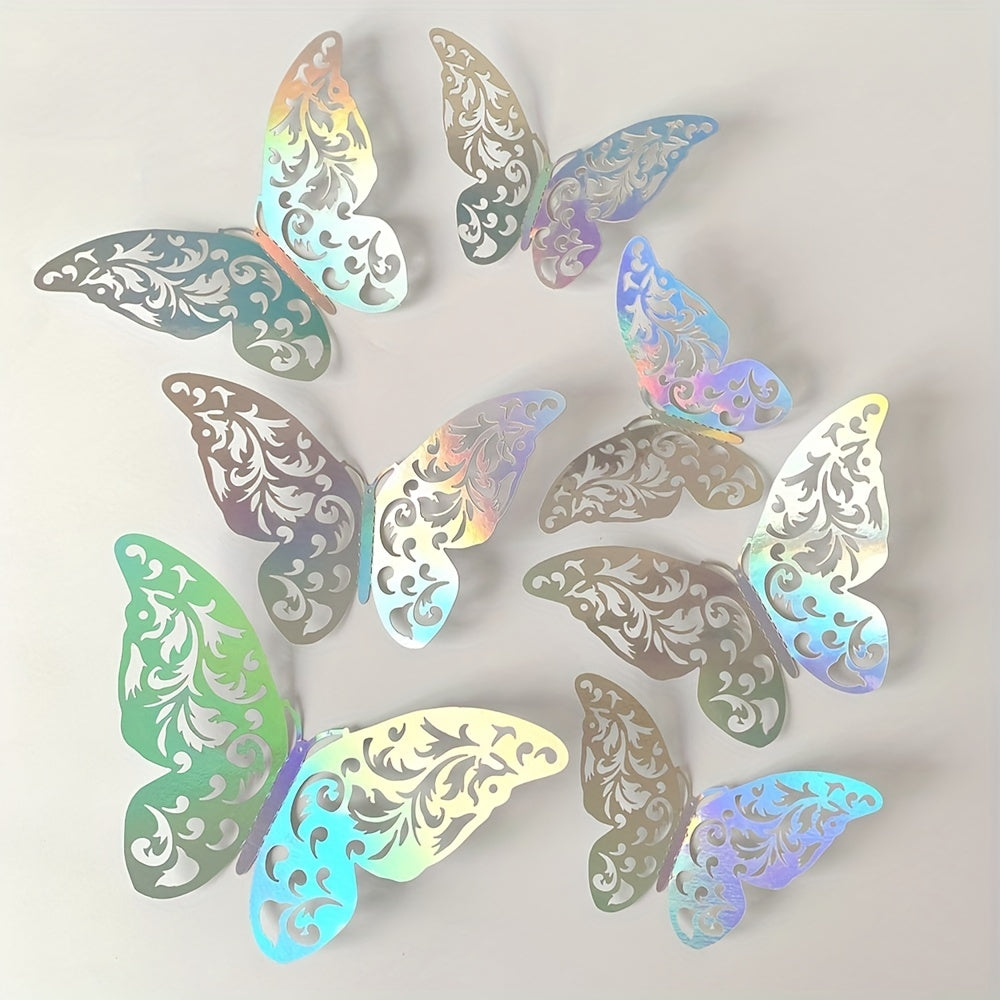 3D Hollow Butterfly Wall Paste Wedding Party Background Home Decor