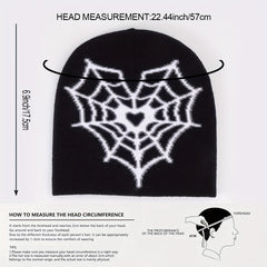 Spider Love Heart Beanie Y2k Beanie Hat Men's Winter Hat Decoration