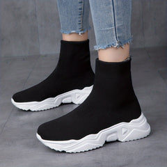 Women's High Top Breathable Sneakers Lightweight Slip On Shoes