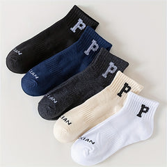 5 Pairs Letter Print Socks Mid Tube Women's Stockings