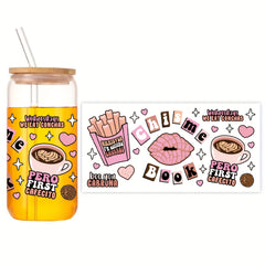 UV DTF Transfer Sticker 1 Sheet for DIY Waterproof Decal on 16OZ Tumbler