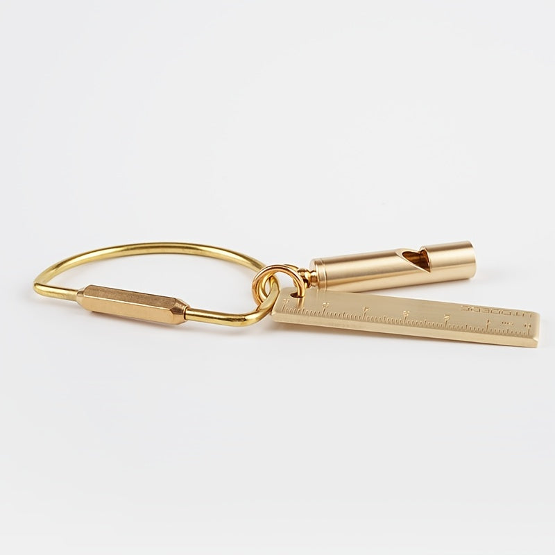 Brass Emergency Survival Whistle Keychain Outdoor Tool