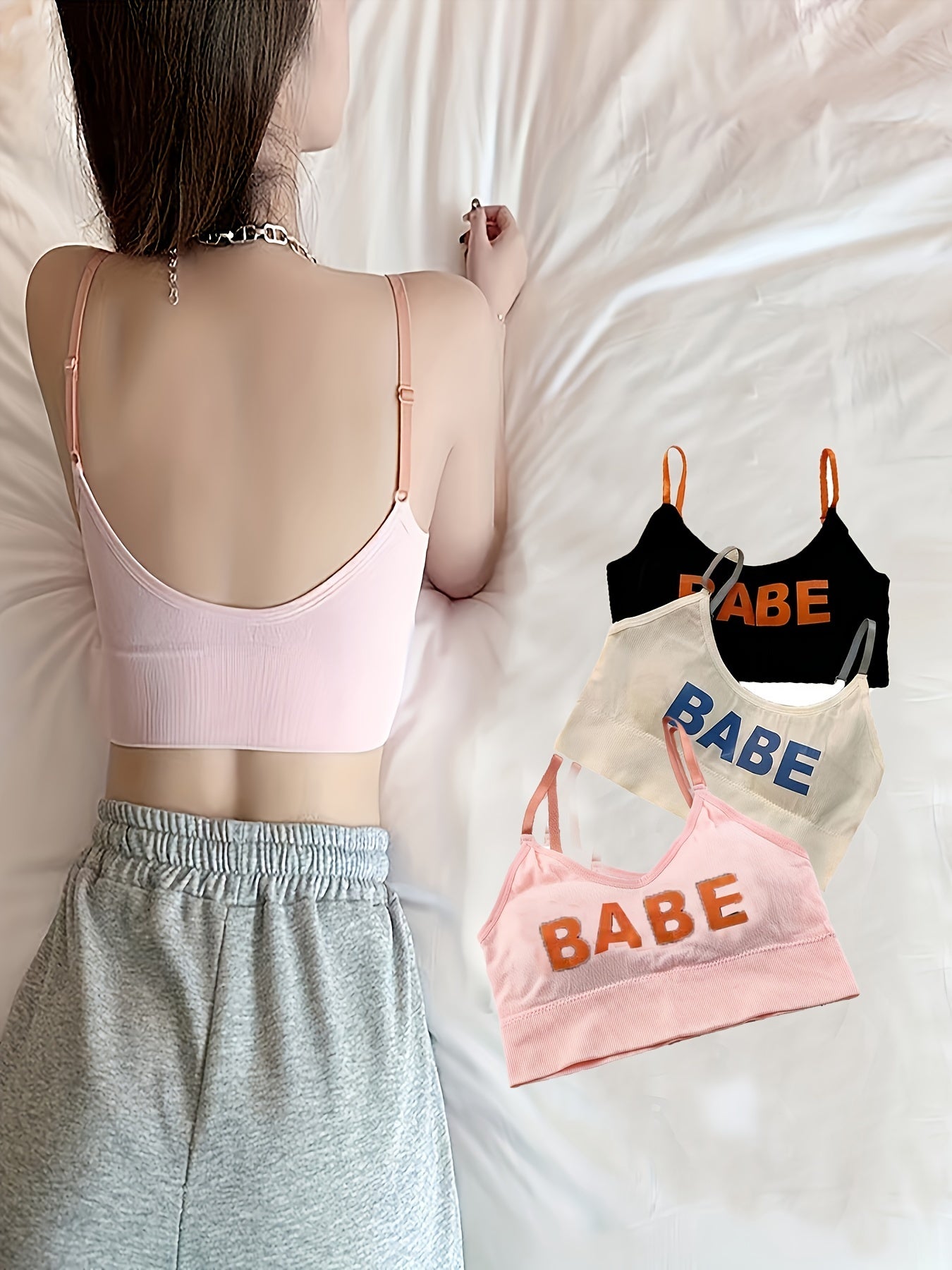 3pcs Wireless Bras Full Coverage Comfy Breathable Lingerie