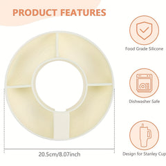 Silicone Snack Tray Ring For 40oz Cup 4 Grids Snack Bowl
