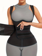 Waist Training Sweat Sauna Tank Top Tummy Control Zipper Women's Activewear