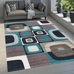 Soft Geometric Floor Mat Quick Dry Absorbent Bath Mat