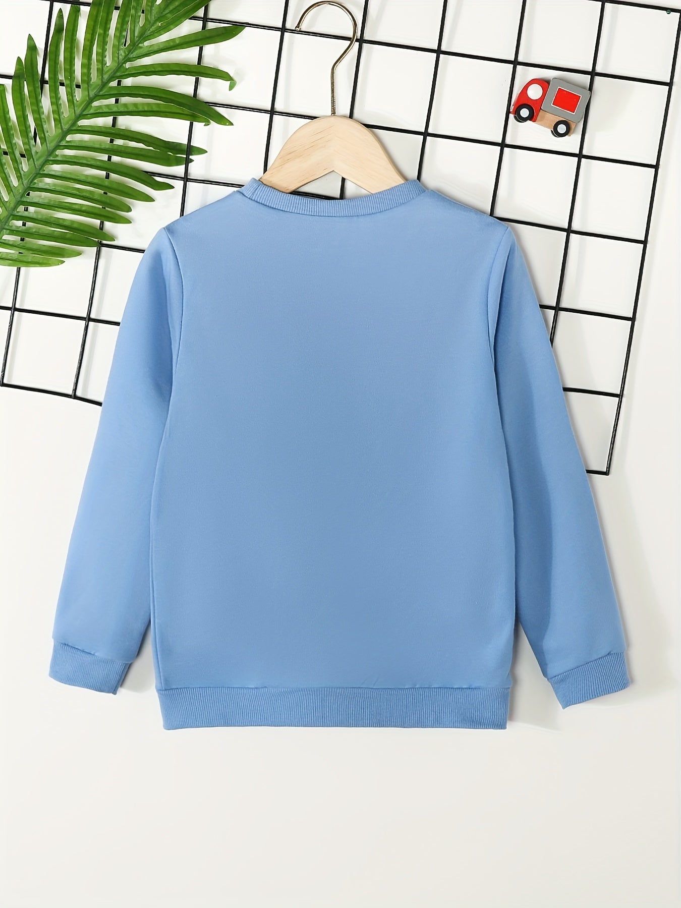 Boys Cars Print Crew Neck Sweatshirt