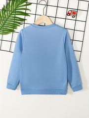 Boys Cars Print Crew Neck Sweatshirt