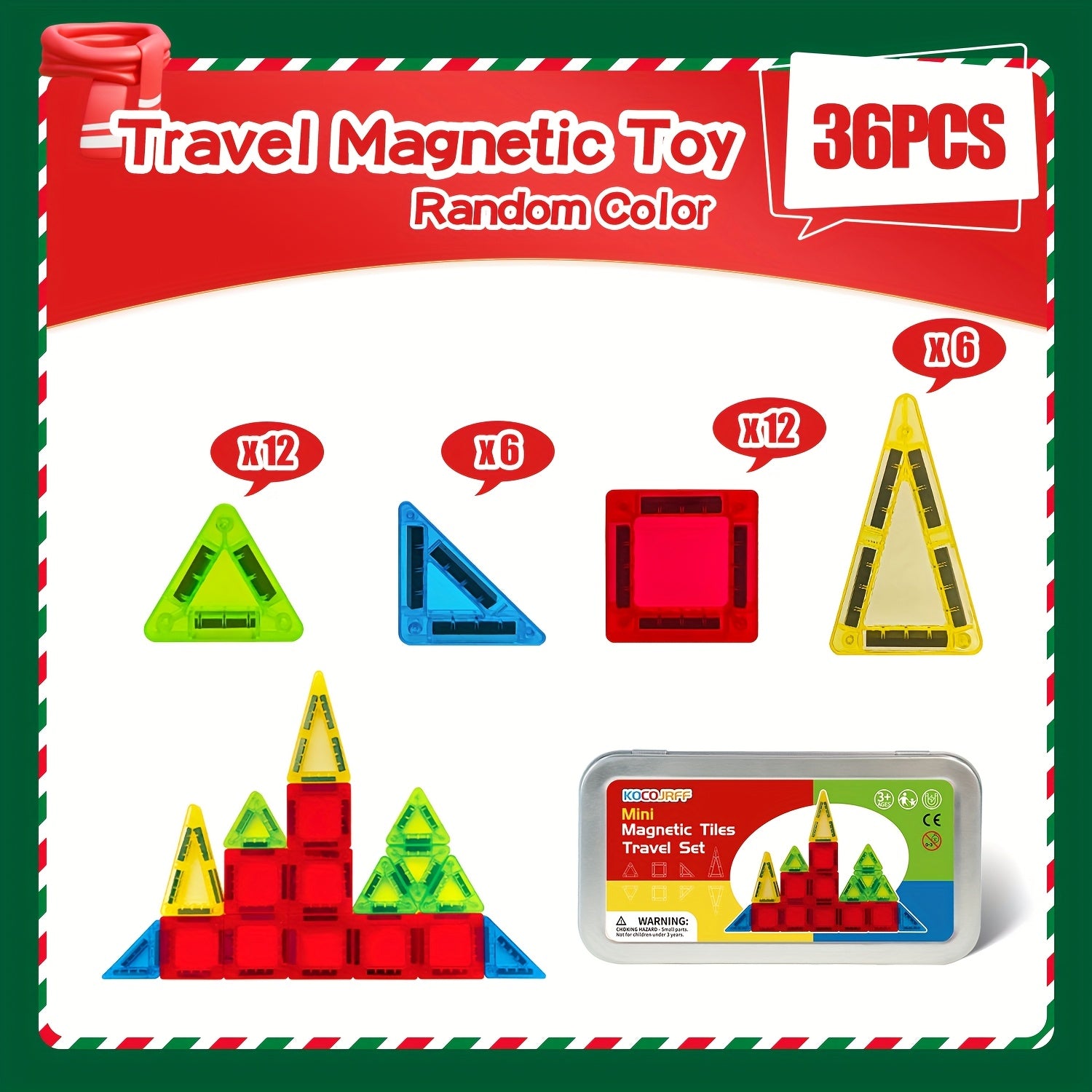Mini Magnetic Building Blocks Set Portable Tin Box Creative Toy for Kids 3+