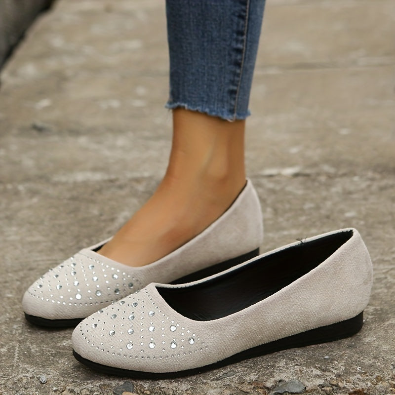 Rhinestone Flat Shoes Slip On Low Top Casual Non slip Shoes