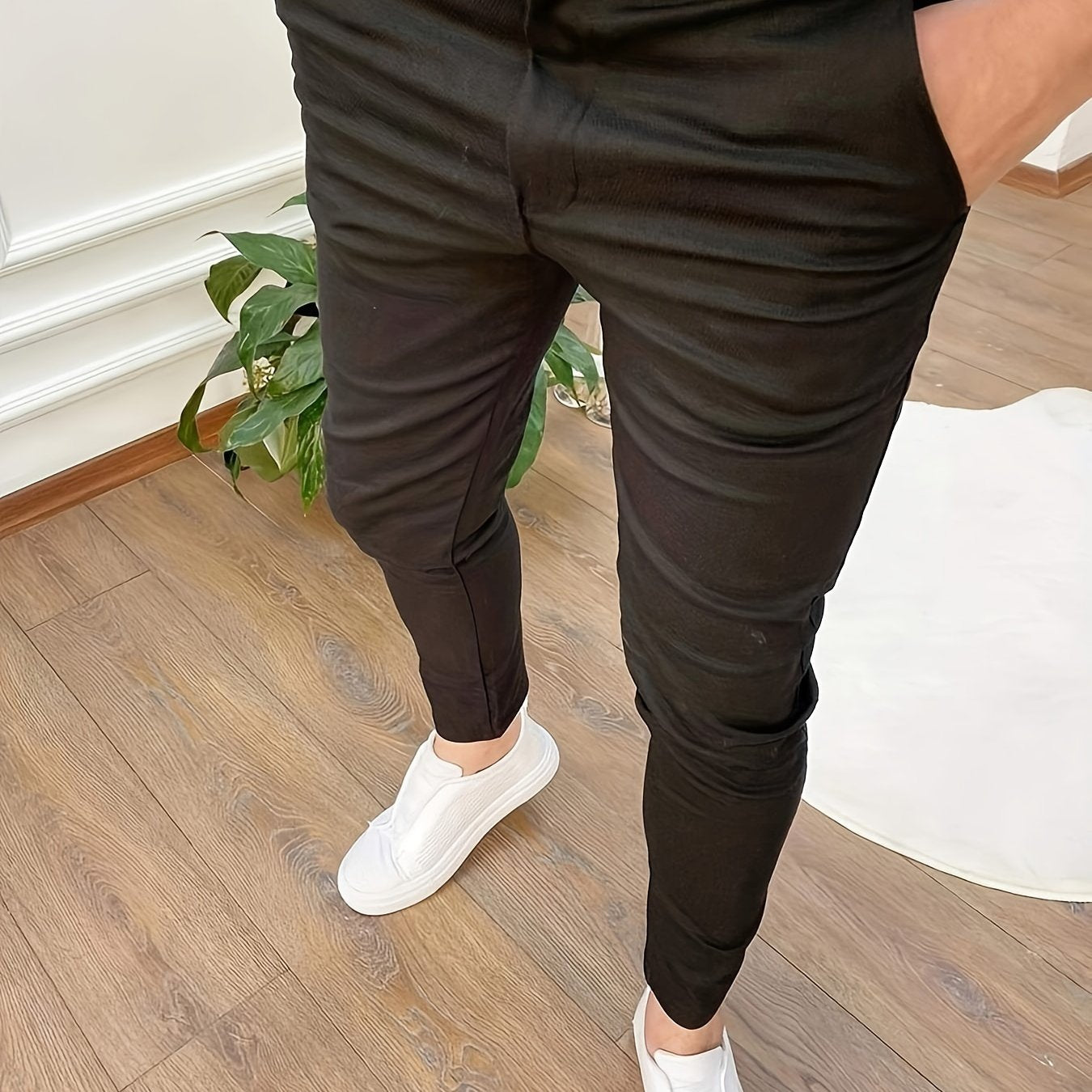 Men s Vintage Style Slim Fit Dress Pants for Business Party