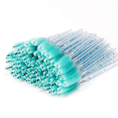50pcs Crystal Eyelash Brush Mascara Wand for Extensions and Grooming