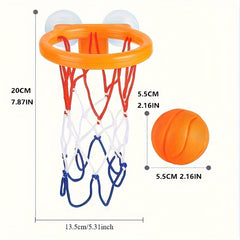 Adjustable Water Basketball Set with 3 Balls for Pool Bathtub Shower