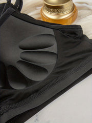 Solid Cami Top Criss Cross Back Padded Top Women's Lingerie
