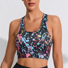 Colorful Print Sleeveless Yoga Top Women's Activewear