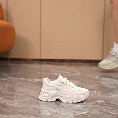 Anti Slip Thick Bottom Sporty Running Shoes Breathable Lace Up Dad Shoes