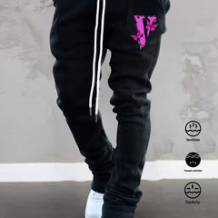 Men's V Print Bell Bottom Pants Hip Hop Joggers
